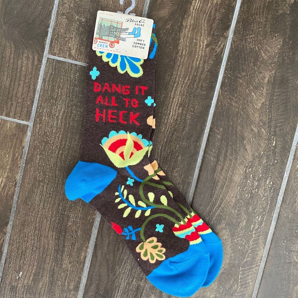“Dang it all to Heck” Blue Q Womens Crew Socks